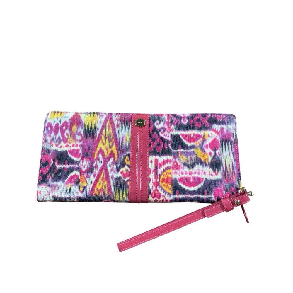 Lodis Clutch‎ Wallet Wristlet Womens Small Pink Festival Whimsical Y2K